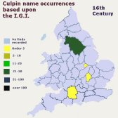 England and wales in the 16th century. Note that records only started in tudor times.
